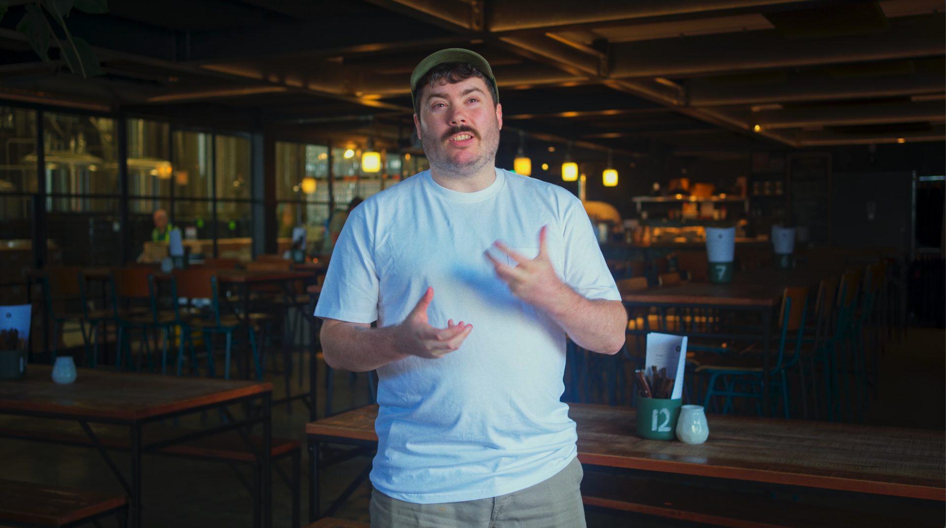 Behind-the-scenes still from the Verdant x Tate craft brewery brand film